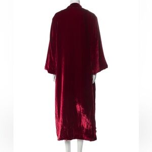 Elegant Red Velvet Robe with Plush Texture